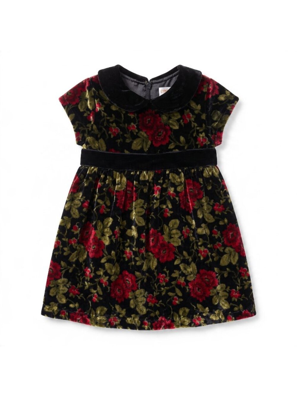 Vintage Gymboree Holiday Traditions Dress Size 6-12 Months Floral Soft Velvet